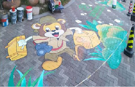 香格里拉夏季画地面彩绘会遇到的问题