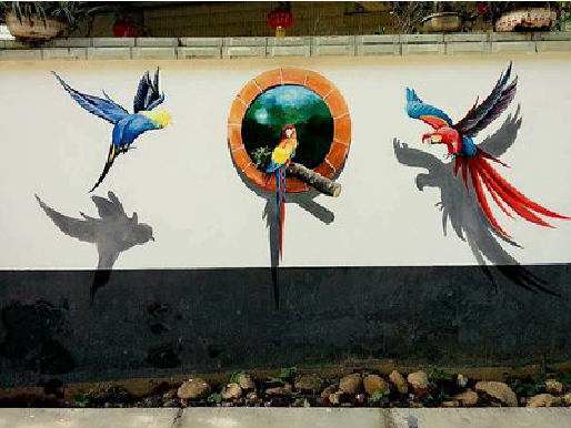 香格里拉视觉错位-3D墙绘设计