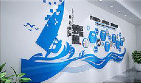 香格里拉海浪主题文化墙如何设计？
