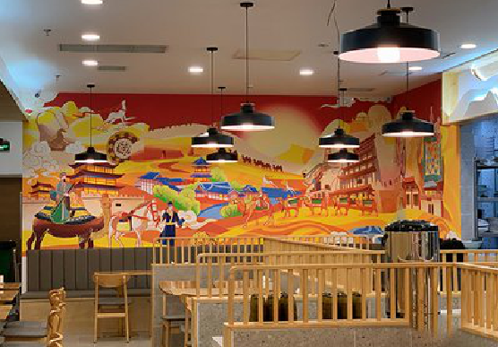 香格里拉商业空间彩绘介绍。