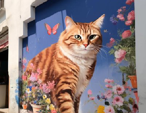 香格里拉自己绘制有个性的手绘墙