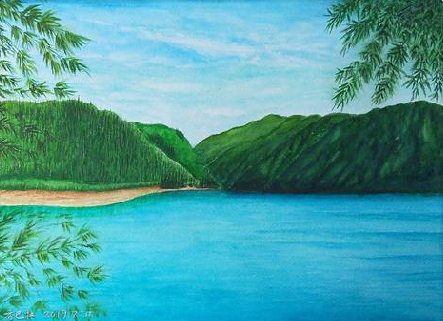 香格里拉在墙绘中，如何绘画绿水青山？