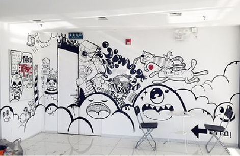 香格里拉手绘墙并非传统涂鸦。