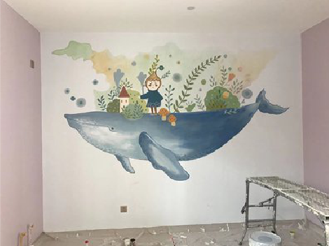 香格里拉手绘墙的特点及优势。